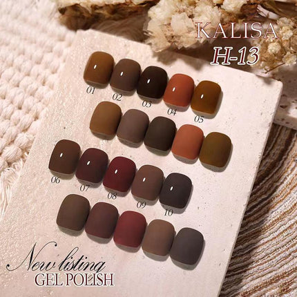 KALISA 10Pcs Gel Nail Set Gel Nail Polish Kit Glitter Soak Off UV Varnish 15ml - Aimall