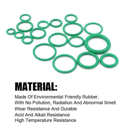 270 Pcs Air Conditioning O Ring Assortment Kit Green Air Con 18 Sizes Oring Gas - Aimall