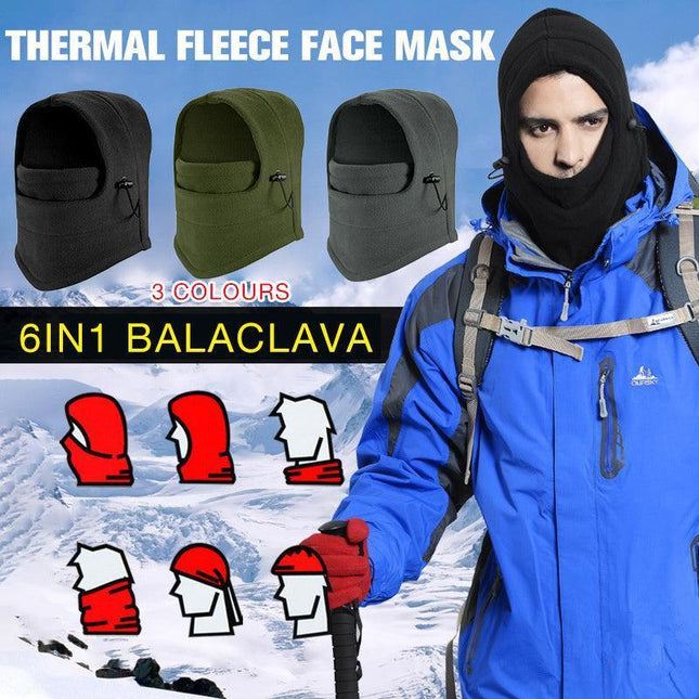 THERMAL FLEECE BALACLAVA Ski Snowboard Motorbike Face Mask Hood Hat Beanie Warm - Aimall