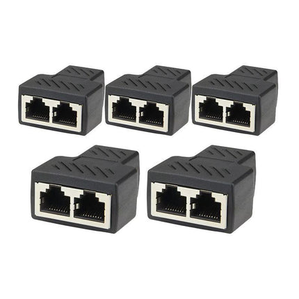 RJ45 LAN Ethernet Splitter Plug Network Double Adapter Coupler Cable Connector - Aimall