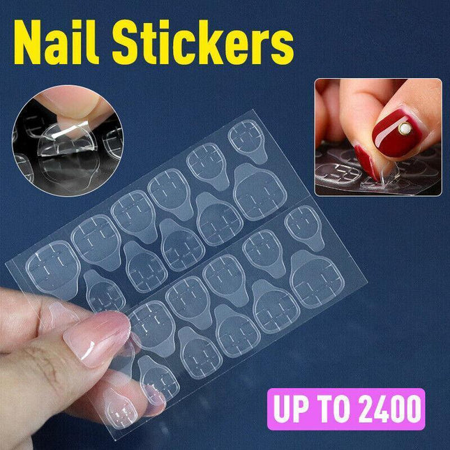 24/2400 PCS Double Sided Adhesive Press on Nail Stickers Clear Tape Glue Tabs w - Aimall