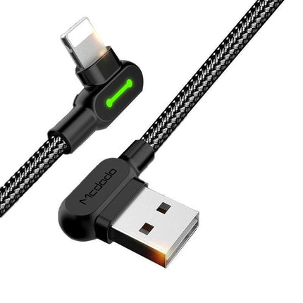 MCDODO Fast USB Cable Heavy Duty Charging Syn Charger iPhone 90 degree angle AU - Aimall
