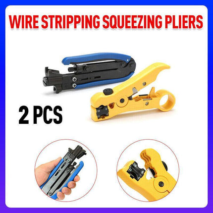 RG6 RG11 RG59 F Type Compression Coax Coaxial Cable Crimper Stripper Tool Kit AU - Aimall