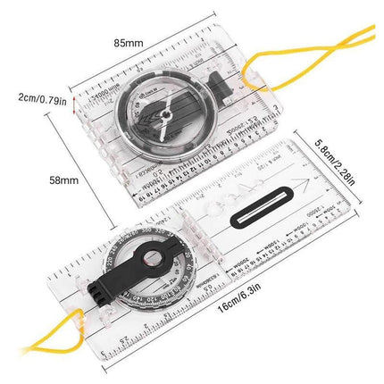 Baseplate Pocket Compass Military Orienteering Hiking Camping Maps Lensatic Army - Aimall
