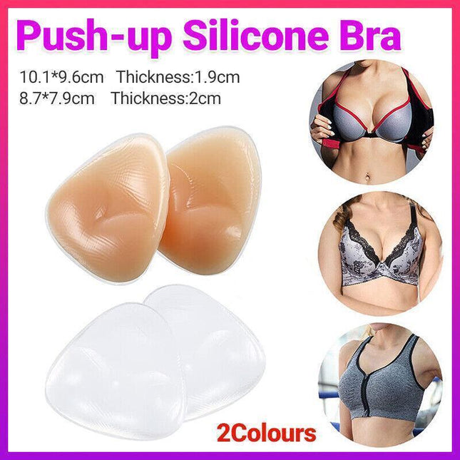 Triangle Push-up Silicone Bra Inserts Breasts Pad Bikini Bra Cleavage Enhancers - Aimall