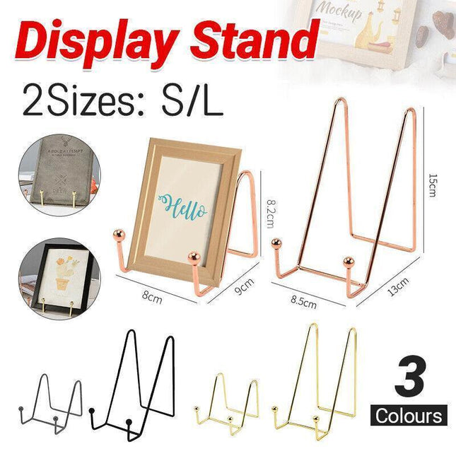 Iron Display Stand Dish Rack-Plate Bowl Picture Frame Photo Book Pedestal Holder - Aimall