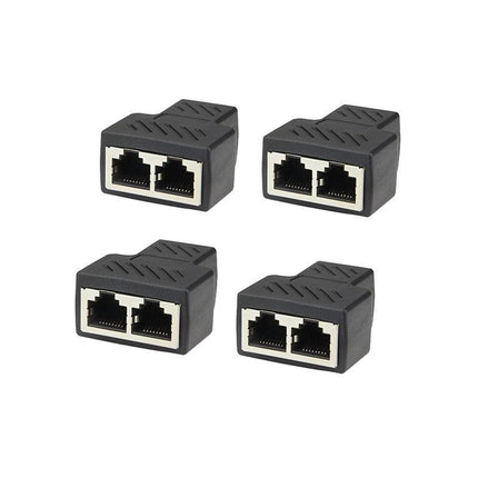 RJ45 LAN Ethernet Splitter Plug Network Double Adapter Coupler Cable Connector - Aimall