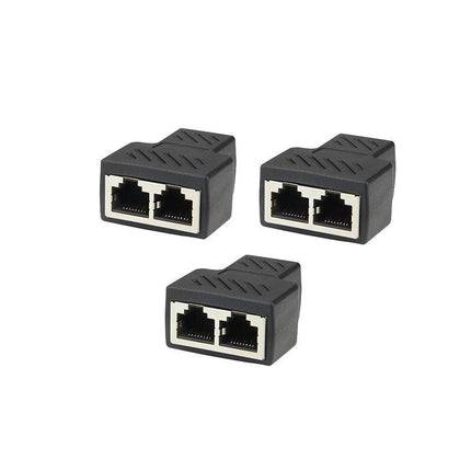 RJ45 LAN Ethernet Splitter Plug Network Double Adapter Coupler Cable Connector - Aimall