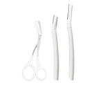 Short+Long Eyebrow Razor+Scissor-White