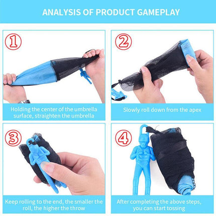 Hand Throwing Mini Soldier Parachute Funny Toy Kid Outdoor Game Play Educational - Aimall