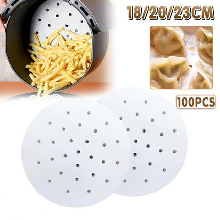 100Pcs Air Fryer Liners 7/8/9 Inch Perforated Parchment Paper Square Non-Stick - Aimall