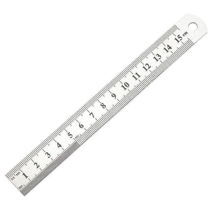 1/2 x 10cm 15cm 20cm Double Sided Stainless Steel Metal Ruler Rule Precision AU - Aimall
