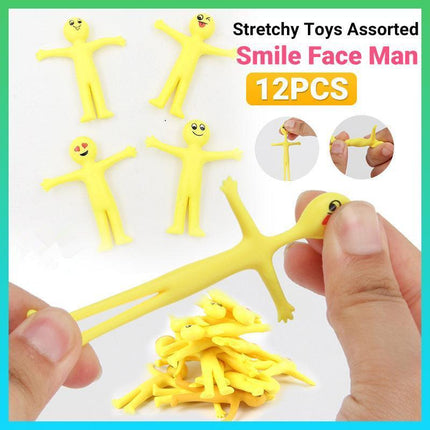 Stretchy Toys Smile Face Man Kids Birthday Party Decompression Anti Stress 12PCS - Aimall