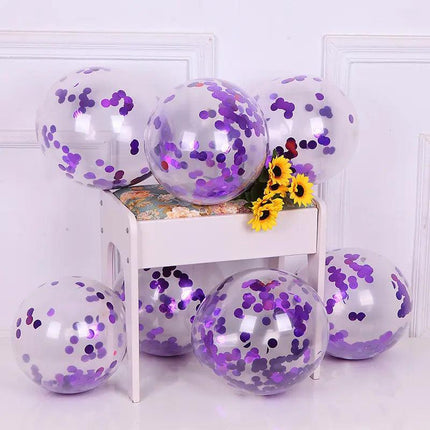 10/100x 30cm Confetti Balloons Glitter Clear Latex Birthday Party Wedding Sequin - Aimall