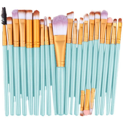20 Pcs Makeup Brush Set Eyeshadow Eyebrow Powder Foundation Contour Lip Brushes - Aimall