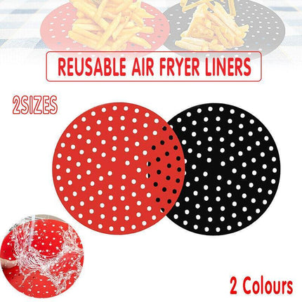 Reusable Air Fryer Liners Non-Stick Silicone Air Fryer Basket Mat Round AU Stock - Aimall