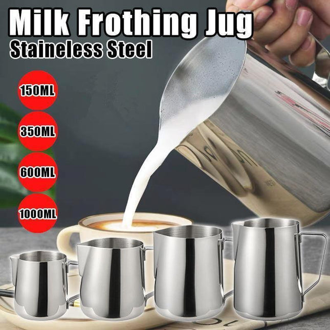 150-1000ML Stainless Steel Milk Coffee Jug Latte Espresso Frothing Scale Pitcher - Aimall