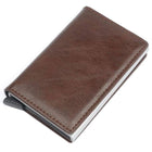 New Leather Credit Card Holder Men's Money Cash Wallet Clip RFID Blocking Purse - Aimall