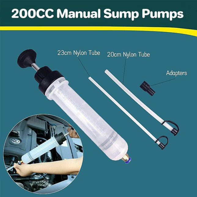 200CC Fluid Extractor Pump Manual Waste Oil Suction Vacuum Fuel Transfer Filling - Aimall