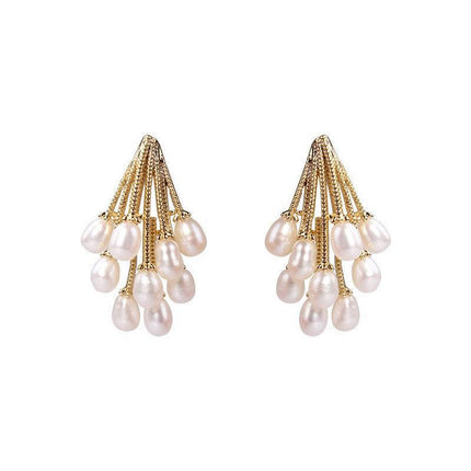 Silver Women Earrings Stud Crystal Cubic Zircon Dangle Wedding Gift AU Stock - Aimall