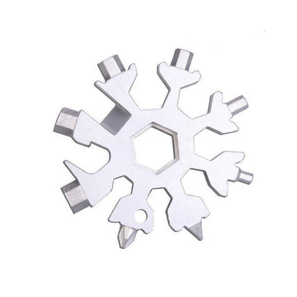 18 in 1 Stainless Multi-tool Snowflake Keychain Wrench Screwdriver Bottle Opener - Aimall