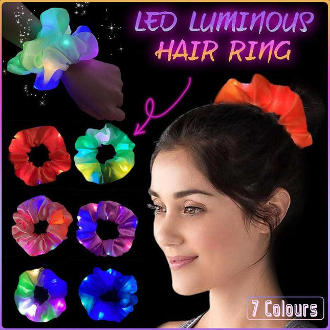 LED Shinny Hair Ties Elastic Scrunchies Women Teen Party Accessories AU STOCK - Aimall