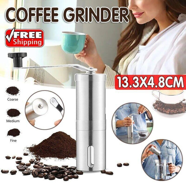 Manual Coffee Bean Grinder Stainless Steel Hand Coffee Mill Ceramic Burr - Aimall