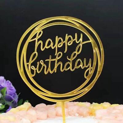 Happy Birthday Acrylic Cake Topper Cake Decoration Golden Silver Party Au Stock Aimall
