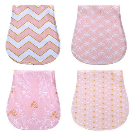 4x Baby Burp Cloths Fashion Organic Cotton Towels Burping Soft and Absorbent AU - Aimall