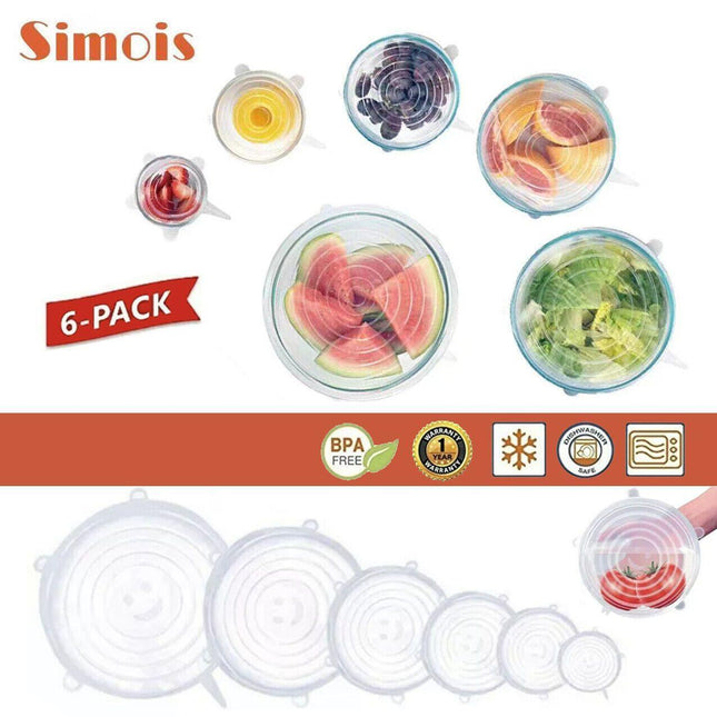 6X Stretch Reusable Silicone Bowl Wraps Food Saver Cover Seal Lids Nsta Lids Au Aimall