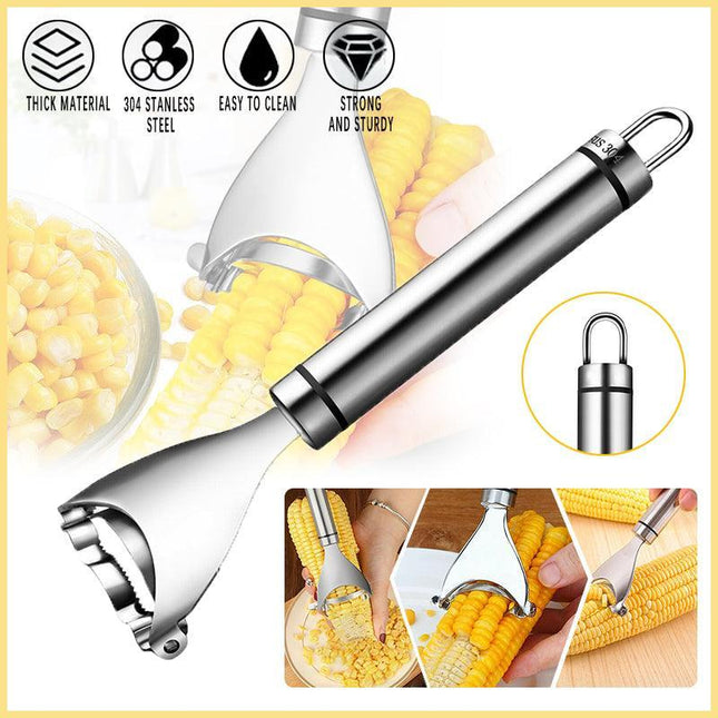 One-Step Corn Peeler Thresher Tools Kitchen Cob Kerneler Cutter Stripper Remov~ - Aimall