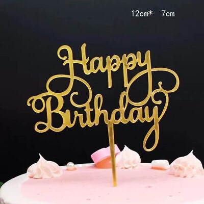 Happy Birthday Acrylic Cake Topper Cake Decoration Golden Silver Party Au Stock Aimall