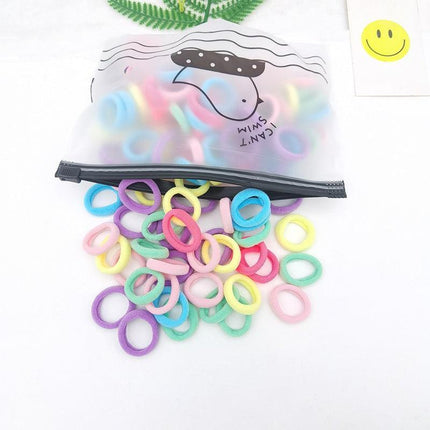 100x Hair Ties Elastic Band Snagless Ponytail Tie School Bubbles Various Colours - Aimall
