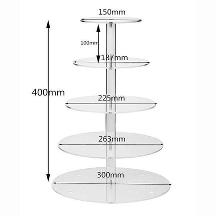 3/4/5/6/7/Tier Acrylic Clear Round Cupcake Cake Stand Birthday Wedding Party AU - Aimall