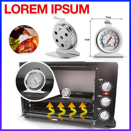 Stainless Steel Oven Thermometer Large Dial Kitchen Food Temperature AU Stock - Aimall