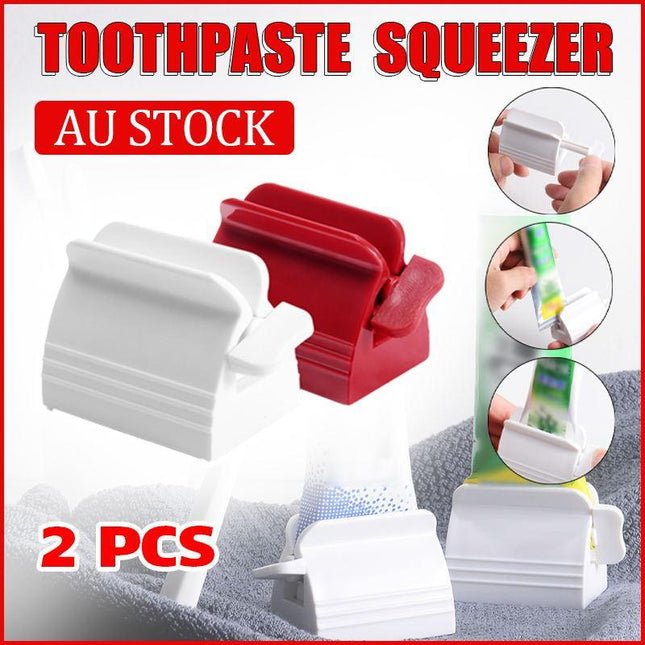 Large Bathroom Toothpaste Squeezer Tube Easy Stand Dispenser Rolling Holder Seat - Aimall