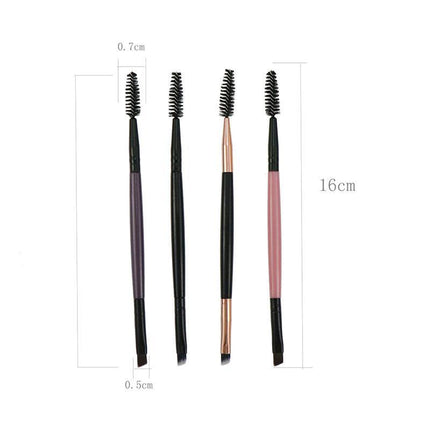 Eyebrow Brush Dual-ended Duo Brow Eyeliner Angled Cut Spoolie Brush Makeup Tools - Aimall