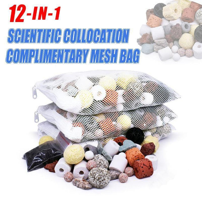 12in1 Ceramic Bio Ball Filter Media Biological Rings for Aquarium Fish Tank Pond - Aimall
