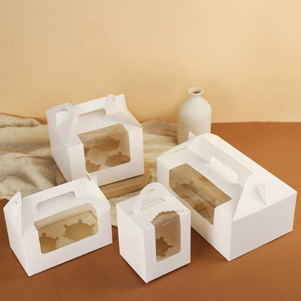 Cupcake Box Cases 1/2/4/8/12 Holes Window Face Cases Party Wedding Muffin Baking - Aimall