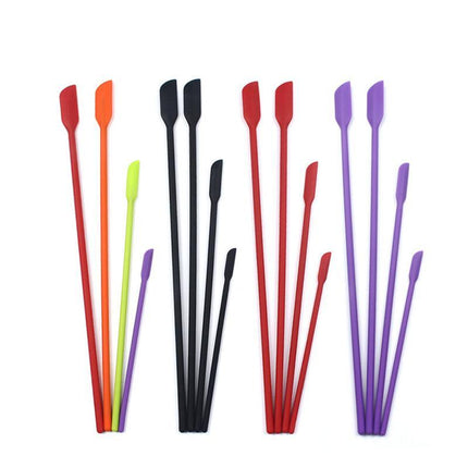4x Silicone Mini Spatula Jar Scraper Scoop Tip Long Spatula Cosmetic Bottle B8A3 - Aimall