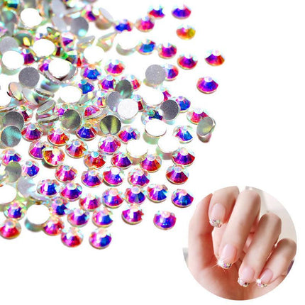 1440PCS Glitter Rhinestones Crystal Flat Clear Bottom Glass Nail Art Nail Drill - Aimall