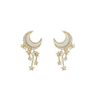 Silver Women Earrings Stud Crystal Cubic Zircon Dangle Wedding Gift AU Stock - Aimall