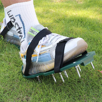 Garden Lawn Aerator Spike Spiked 1 Pair Shoes Triple Bulk Stramps Seeding Farm - Aimall