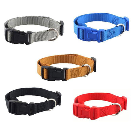 Dog Puppy Pet Collar Adjustable Nylon Toy Small Medium Large pink blue red black - Aimall