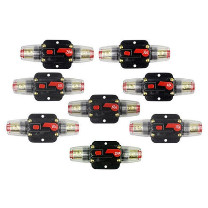 20-150AMP Circuit Breaker Dual Battery IP67 Waterproof Fuse Manual Reset 12V 24V - Aimall