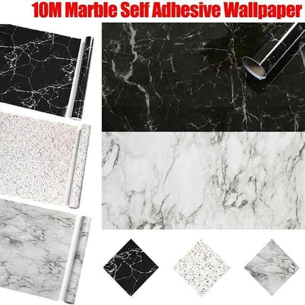 10M Marble Wall Sticker Decor Roll Wallpaper Self Adhesive Contact Paper PVC AU - Aimall