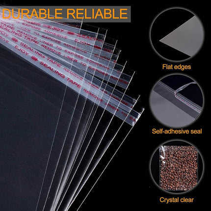 100-1000pcs Self Adhesive Seal Clear bag OPP Cellophane Plastic Cello Air Hole - Aimall