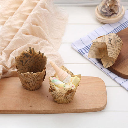 CAFE STYLE MUFFIN CASES WRAPPERS LINERS CUPS NEWSPRINT P50 300/PC - PATTY PANS - Aimall