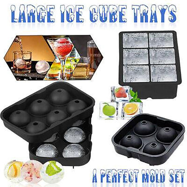 Large Ice Cube Tray Ball Maker Big Silicone Mold Sphere Whiskey Round Mould AU - Aimall