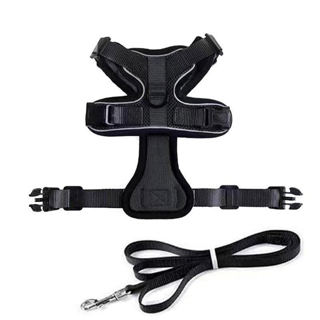 Cat Dog Harness & Leash Walking Escape Proof Adjustable Reflective Vest Harness - Aimall